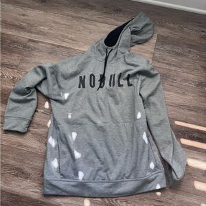 NOBULL Gray Hooded Sweatshirt with Front Logo